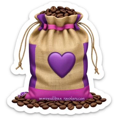 Bag of purple coffee beans sticker