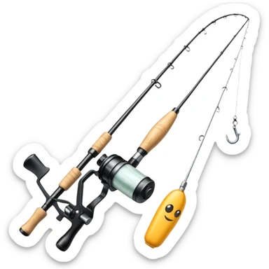 Fishing rod with cocaine as bait sticker