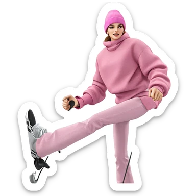 girl in pink beanie sticker