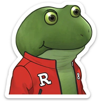 wearing a red racing jacket sticker