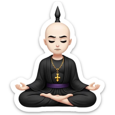 chill meditating goth villain  sticker