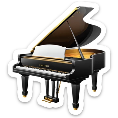 piano with white color  sticker