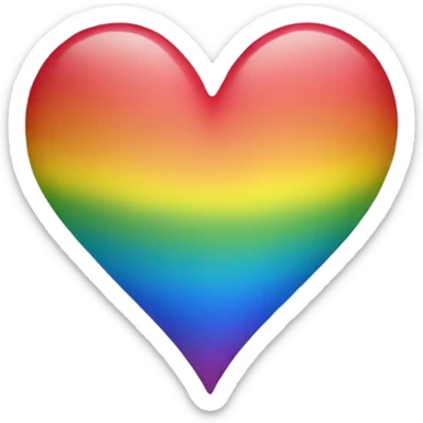 Rainbow heart sticker