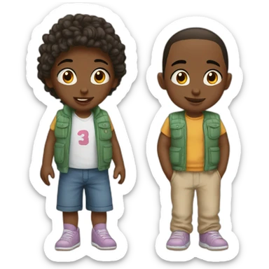 Twins boy and gril sticker