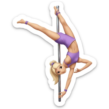 A girl doing pole dance, in a real pose sticker