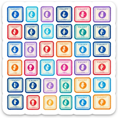 passport  stamps sticker