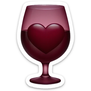Dark Red wine colour heart  sticker