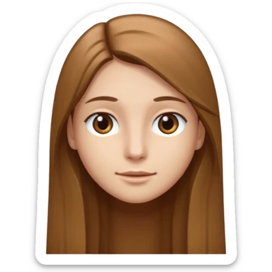 30 yr light brown hair long straight hair, brown eyes sticker