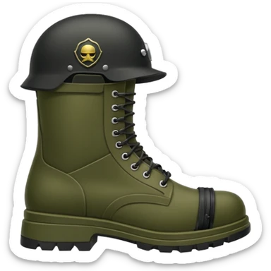 Military boots helmet rifle  sticker