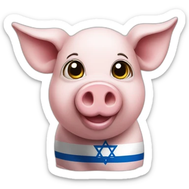 Pig with israeli flag sticker