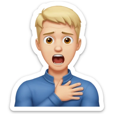 arms crossed holding neck screaming guy sticker