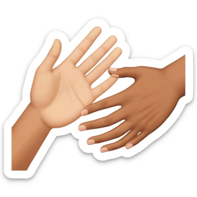 Person extending hand to another person, first step in trust building sticker
