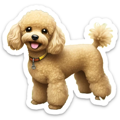 Golden toy poodle hunting sticker