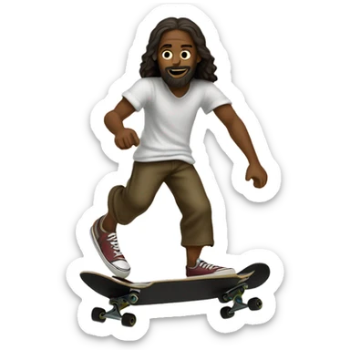 Black Jesus on a skateboarding! sticker
