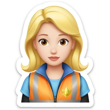 Disney princess wearing reflective vest sticker