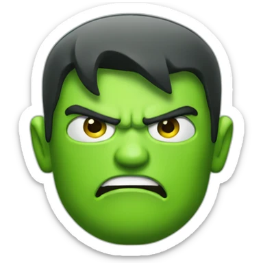 Angry icon of the green Android logo sticker
