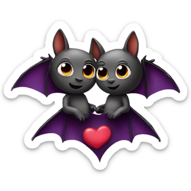 realistic bats in love sticker