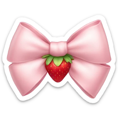 pale pink bow with strawberry in the middle sticker