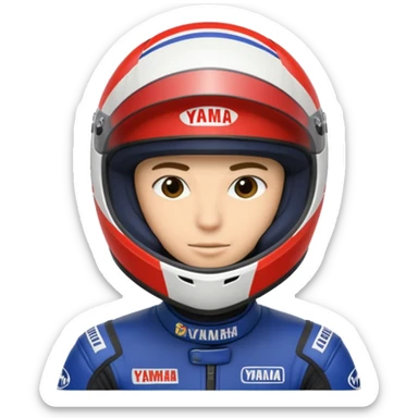 yamaha motorcycle racer with full face helmet sticker