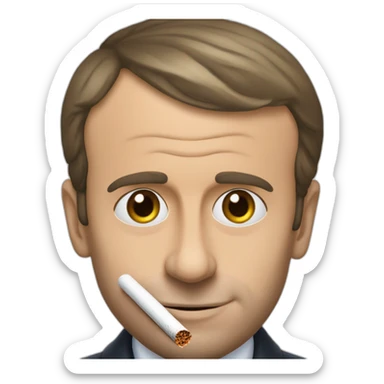 Emmanuel Macron fumant une cigarette  sticker