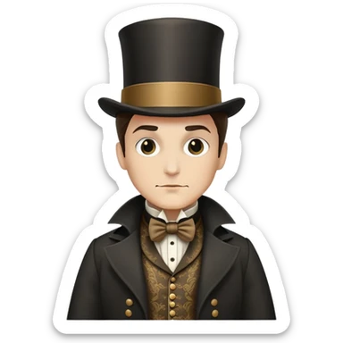 Batman wearing Victorian era clothes with top hat and coat sticker