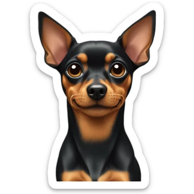 Miniature pinscher with tail sticker