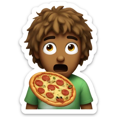 Shaggy scared of pizza sticker