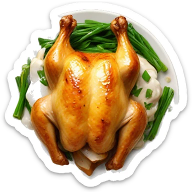 Roasted chicken with garlic sauce sticker