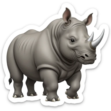 angry rhinoceros sticker