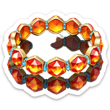 low poly fire bracelet gems sticker