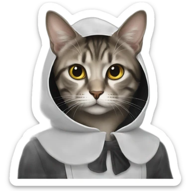 macron in a cat costume sticker