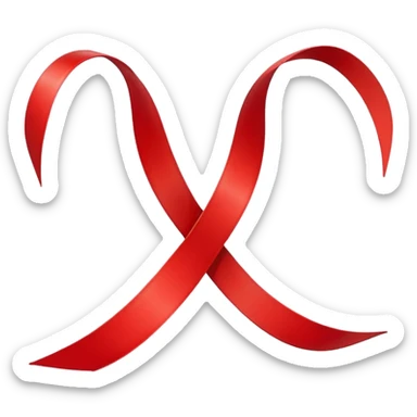 Red ribbon  sticker