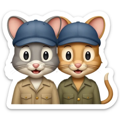 tom & Jerry  with cap  sticker