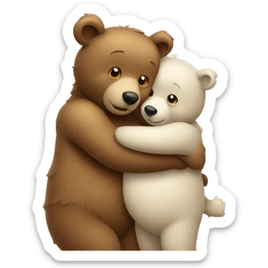 two cute bears hugging sticker