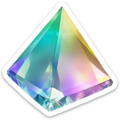 Pyramid-shaped 56-carat iridescent diamond crystal sticker