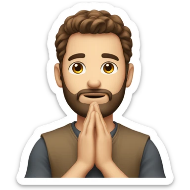 Handsome man with brown hairs and 3 days beard as he is praying sticker