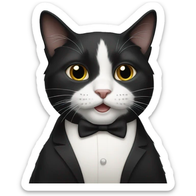 tuxedo cat playing sticker