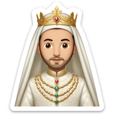 roi Mohammed VI du maroc avec une robe mariage Blanche sticker
