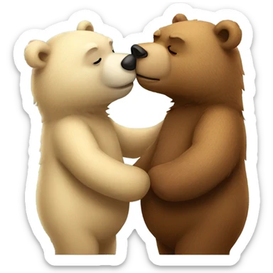 Couple of bears kissing sticker