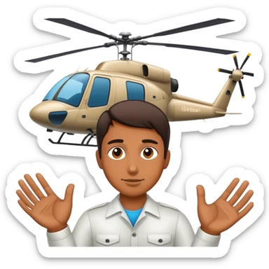Helicopter hands sticker