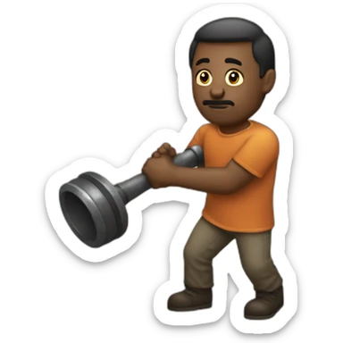 men with a macebell sticker