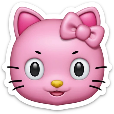 pink hello kitty head sticker