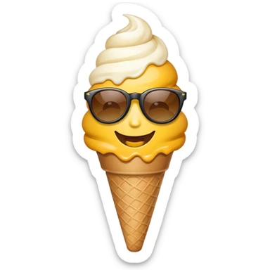 sunglasses emoji holding an icecream cone sticker