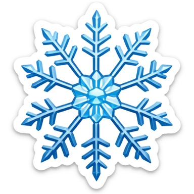 Sky blue snowflake sticker