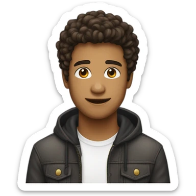 streameur garçon cheveux brun sticker