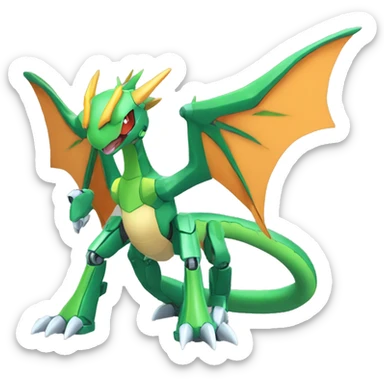 Mechanical Flygon-Charizard-Medabot-Mecha full body sticker