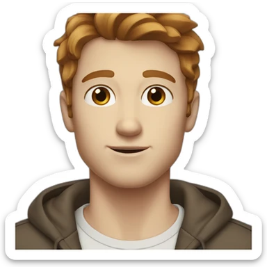 White Guy Blue Eyes Brown Hair Freckles sticker