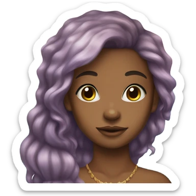 rainbow winged mermaid brown skin brown eyes sticker