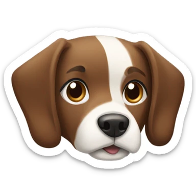 Brown black and white mutt dog sticker