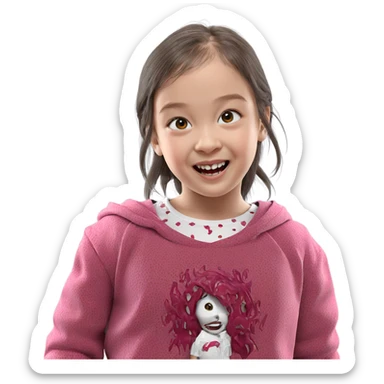 smiling girl in horror theme sticker